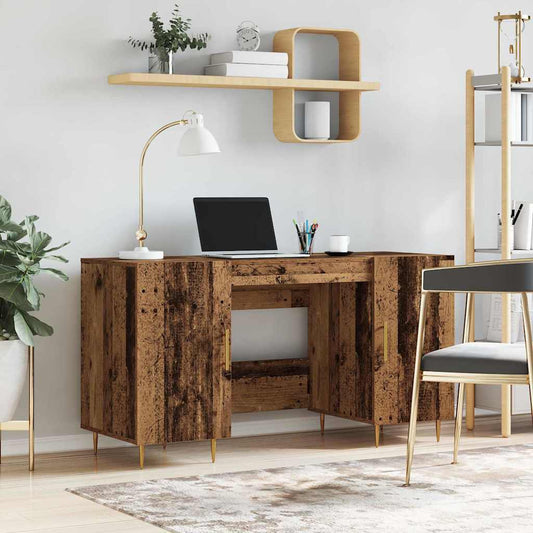Schreibtisch mit Regal Altholz 140 x 50 x 75 cm Holzwerkstoff