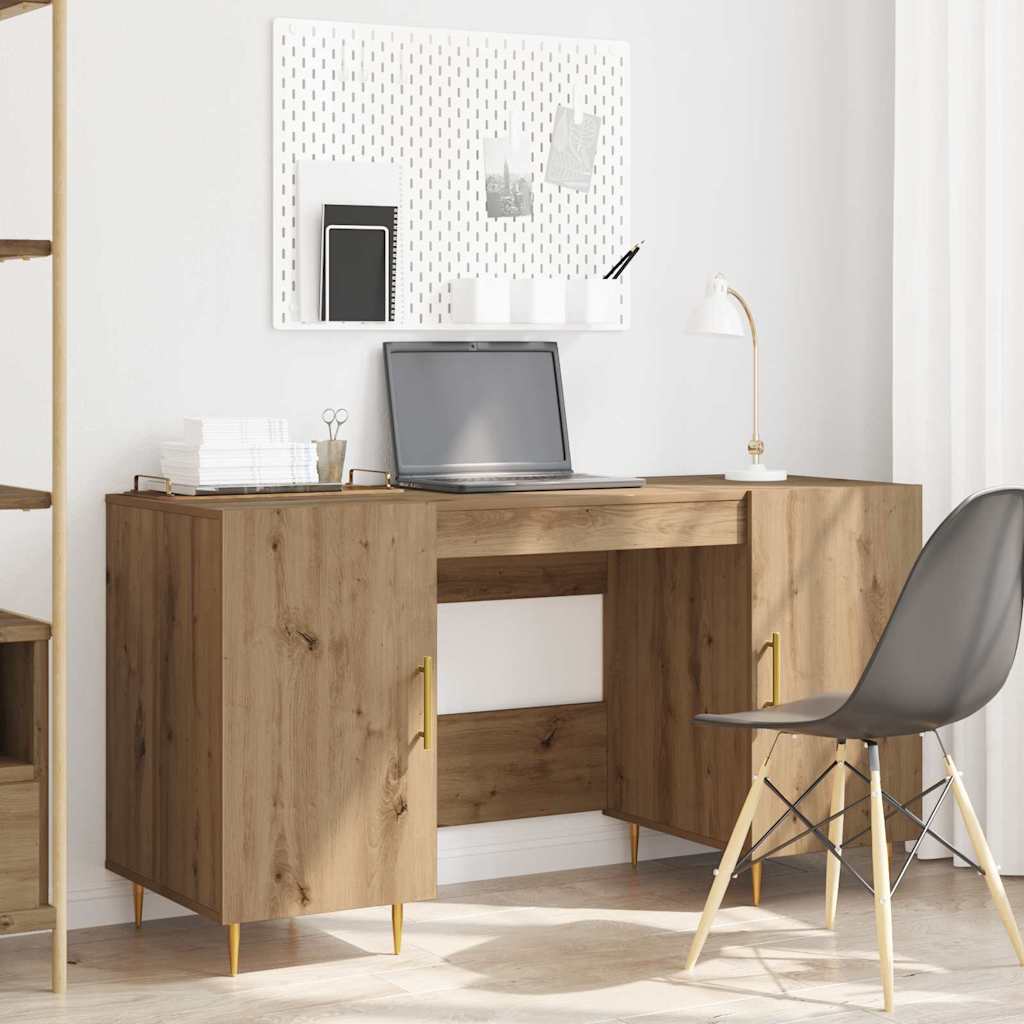 Schreibtisch Eiche handwerklich 140 x 50 x 75 cm Holzwerkstoff