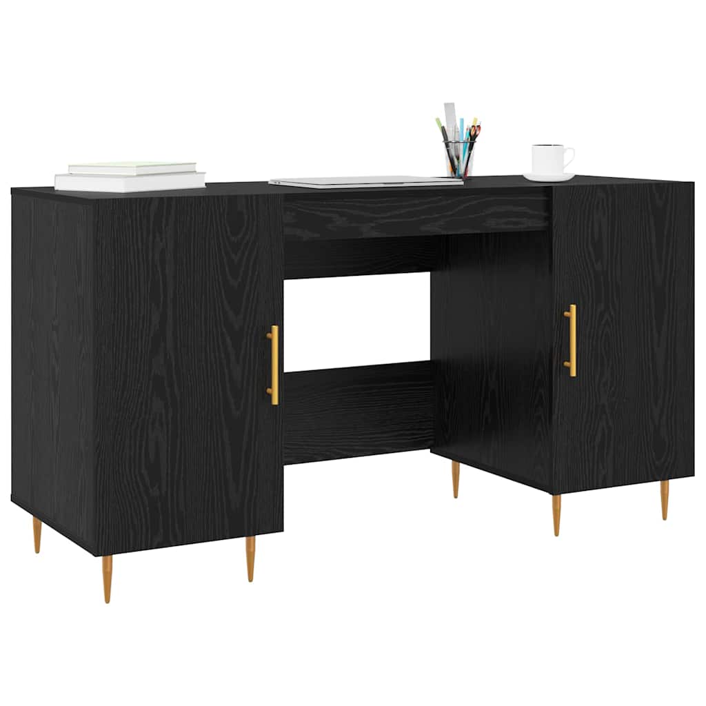 Schreibtisch Schwarze Eiche 140 x 50 x 75 cm Holzwerkstoff