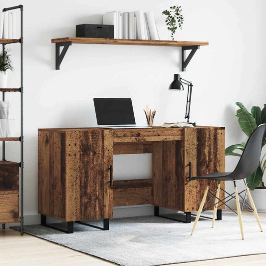 Schreibtisch mit Regal Altholz 140 x 50 x 75 cm Holzwerkstoff