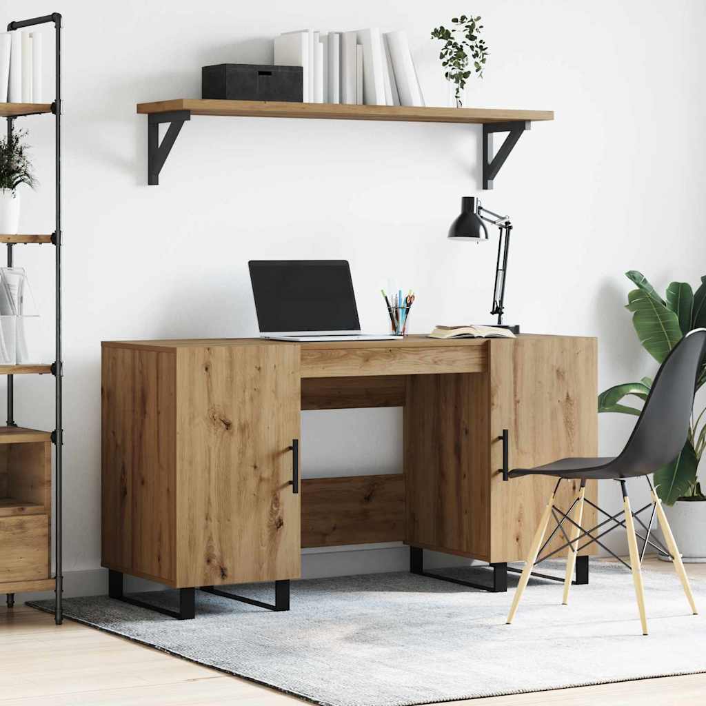 Schreibtisch Eiche handwerklich 140 x 50 x 75 cm Holzwerkstoff