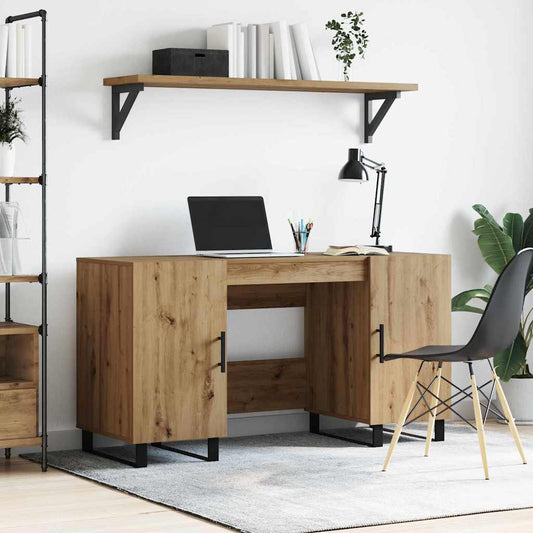Schreibtisch Eiche handwerklich 140 x 50 x 75 cm Holzwerkstoff