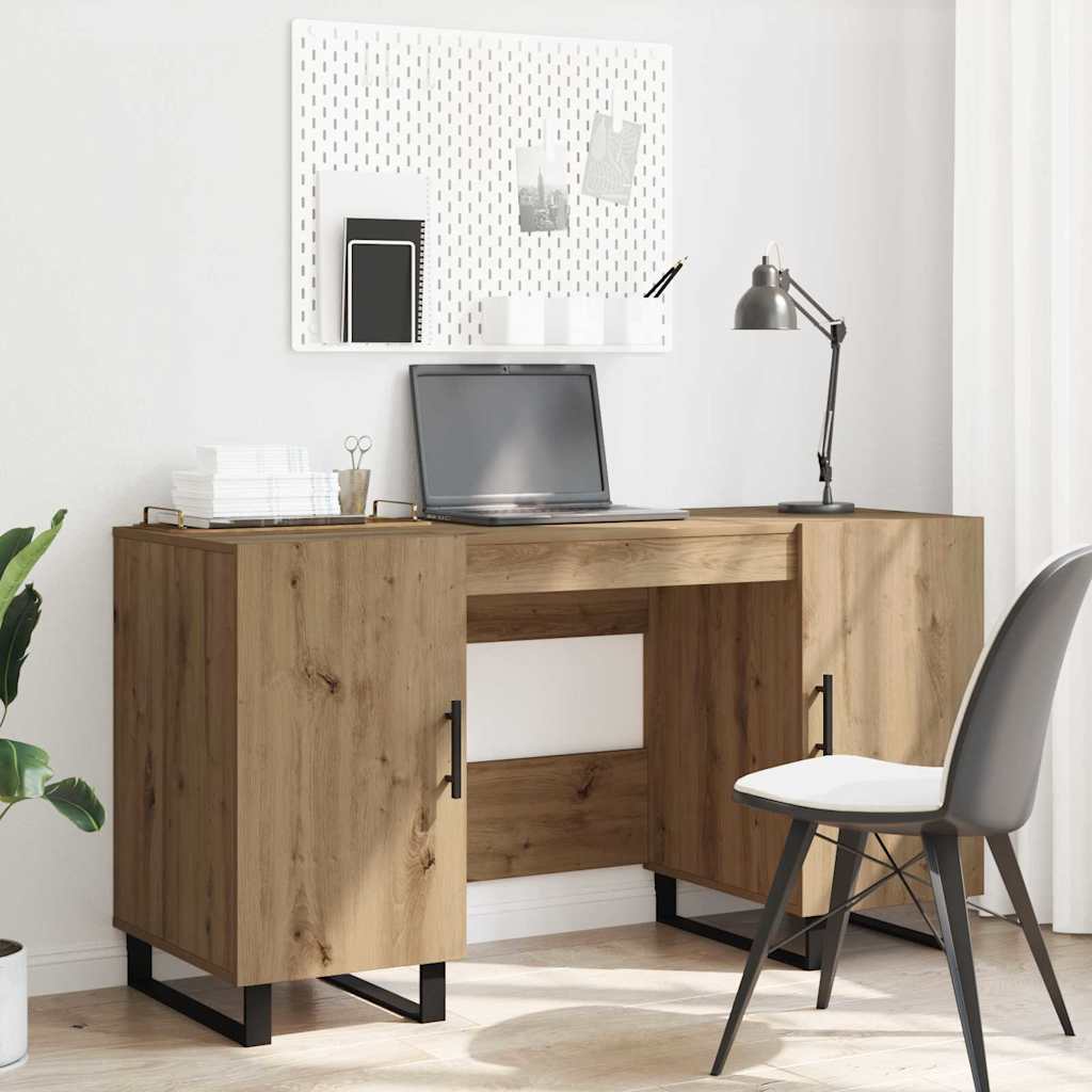 Schreibtisch Eiche handwerklich 140 x 50 x 75 cm Holzwerkstoff