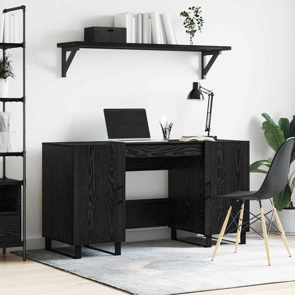Schreibtisch Schwarze Eiche 140 x 50 x 75 cm Holzwerkstoff