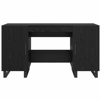 Schreibtisch mit Regal Schwarz Eichen-Optik 140 x 50 x 75 cm