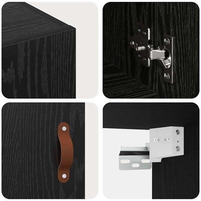 Wandschrank Schwarze Eiche 60 x 31 x 70 cm Holzwerkstoff