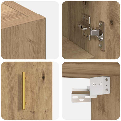 Wandschrank Eiche handwerklich 60 x 31 x 70 cm Holzwerkstoff