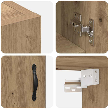 Wandschrank Eiche handwerklich 60 x 31 x 70 cm Holzwerkstoff