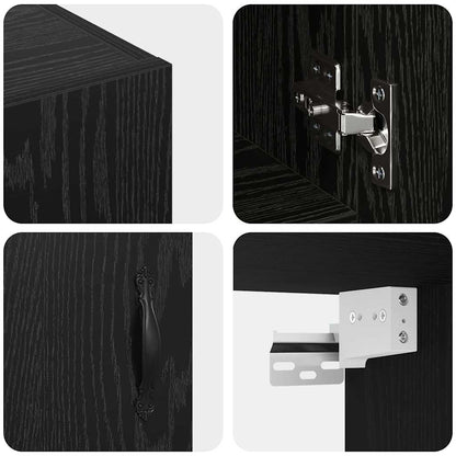 Wandschrank Schwarze Eiche 60 x 31 x 70 cm Holzwerkstoff