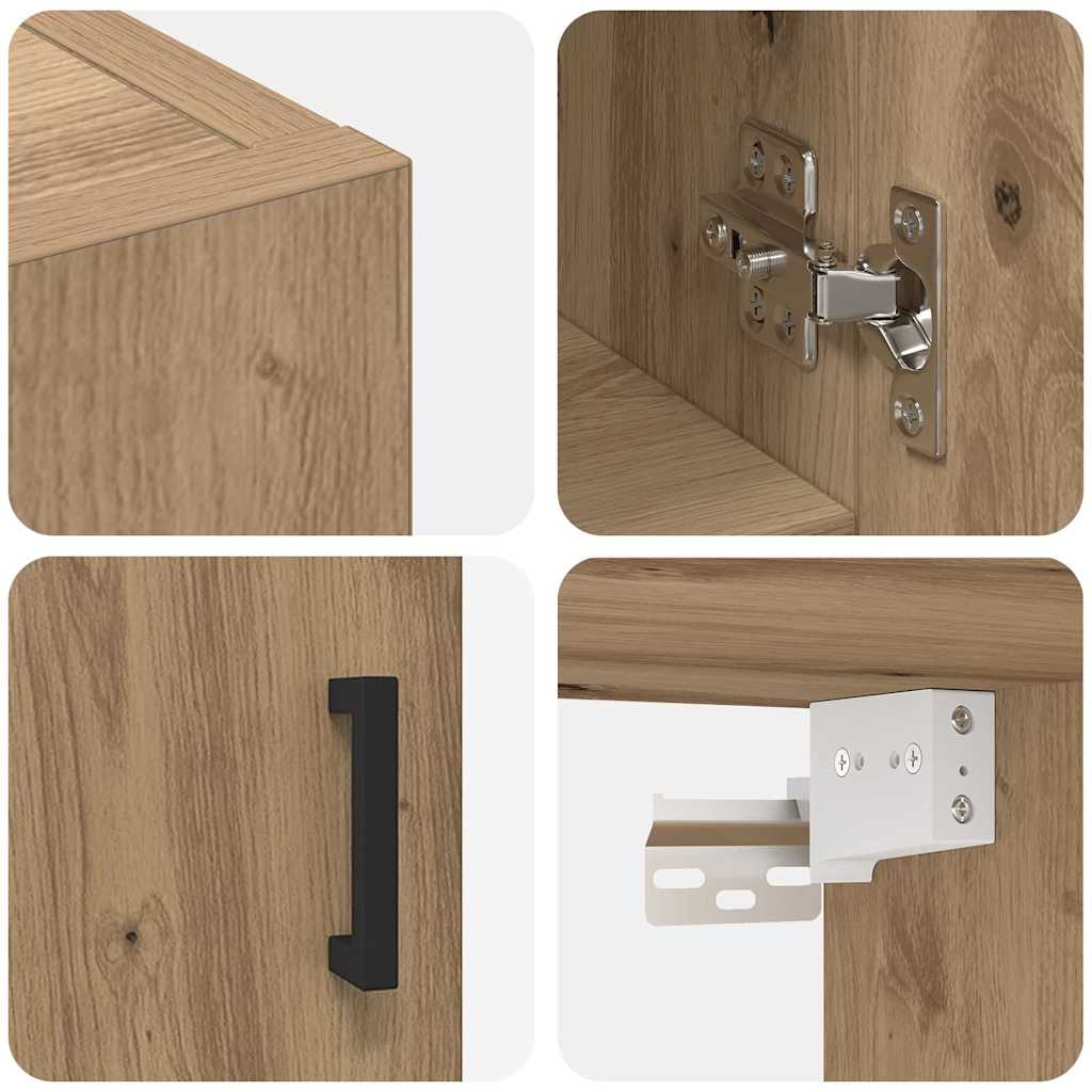 Wandschrank Eiche handwerklich 60 x 31 x 70 cm Holzwerkstoff