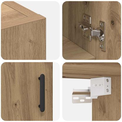 Wandschrank Eiche handwerklich 60 x 31 x 70 cm Holzwerkstoff