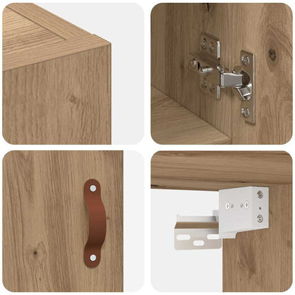 Wandschrank Eiche handwerklich 60 x 31 x 60 cm Holzwerkstoff