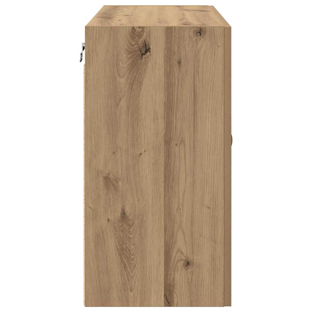 Wandschrank Eiche handwerklich 60 x 31 x 60 cm Holzwerkstoff
