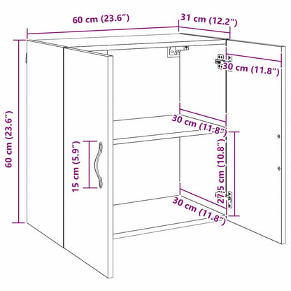 Wandschrank Schwarze Eiche 60 x 31 x 60 cm Holzwerkstoff