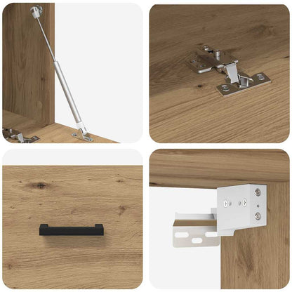 Wandschrank Eiche handwerklich 60 x 36.5 x 35 cm Holzwerkstoff