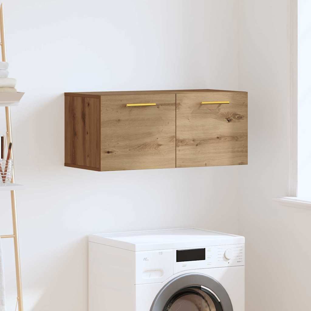 Wandschrank Eiche handwerklich 80 x 36.5 x 35 cm Holzwerkstoff