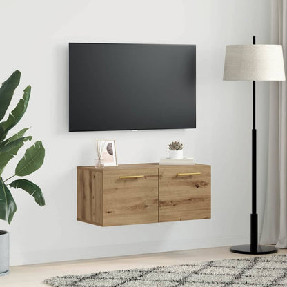 Wandschrank Eiche handwerklich 80 x 36.5 x 35 cm Holzwerkstoff