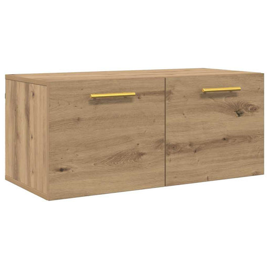 Wandschrank Eiche handwerklich 80 x 36.5 x 35 cm Holzwerkstoff