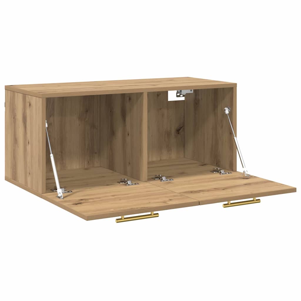 Wandschrank Eiche handwerklich 80 x 36.5 x 35 cm Holzwerkstoff