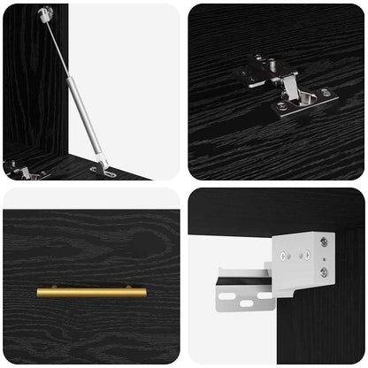 Wandschrank Schwarze Eiche 80 x 36.5 x 35 cm Holzwerkstoff