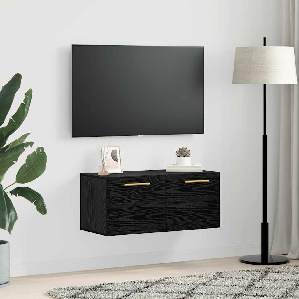 Wandschrank Schwarze Eiche 80 x 36.5 x 35 cm Holzwerkstoff