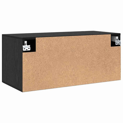 Wandschrank Schwarze Eiche 80 x 36.5 x 35 cm Holzwerkstoff