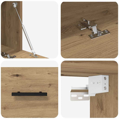 Wandschrank Eiche handwerklich 80 x 36.5 x 35 cm Holzwerkstoff