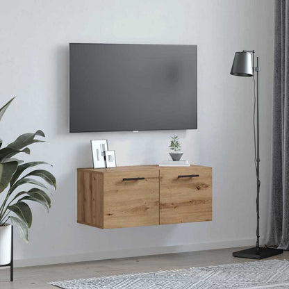 Wandschrank Eiche handwerklich 80 x 36.5 x 35 cm Holzwerkstoff