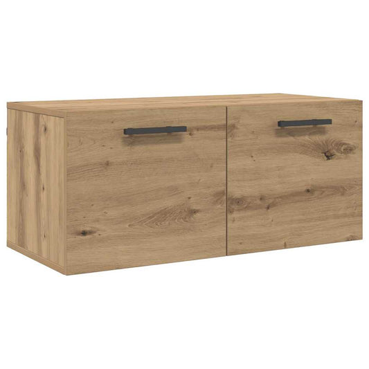 Wandschrank Eiche handwerklich 80 x 36.5 x 35 cm Holzwerkstoff
