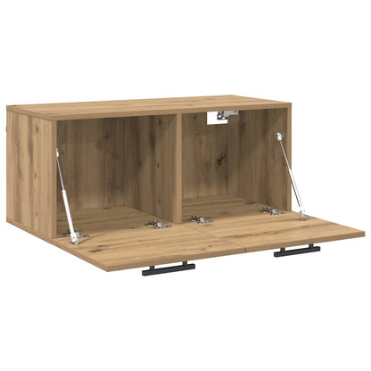 Wandschrank Eiche handwerklich 80 x 36.5 x 35 cm Holzwerkstoff