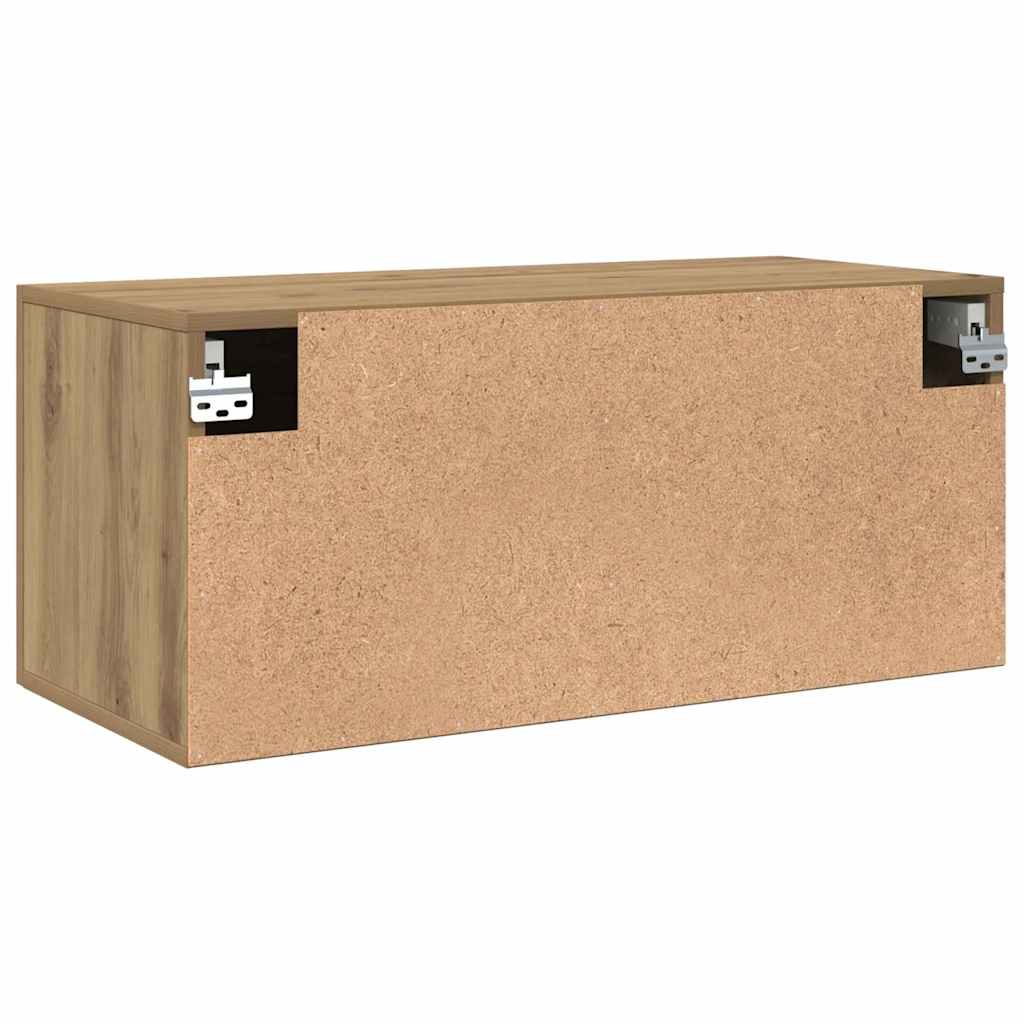 Wandschrank Eiche handwerklich 80 x 36.5 x 35 cm Holzwerkstoff