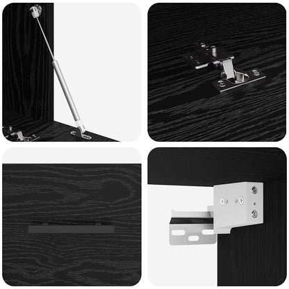 Wandschrank Schwarze Eiche 80 x 36.5 x 35 cm Holzwerkstoff