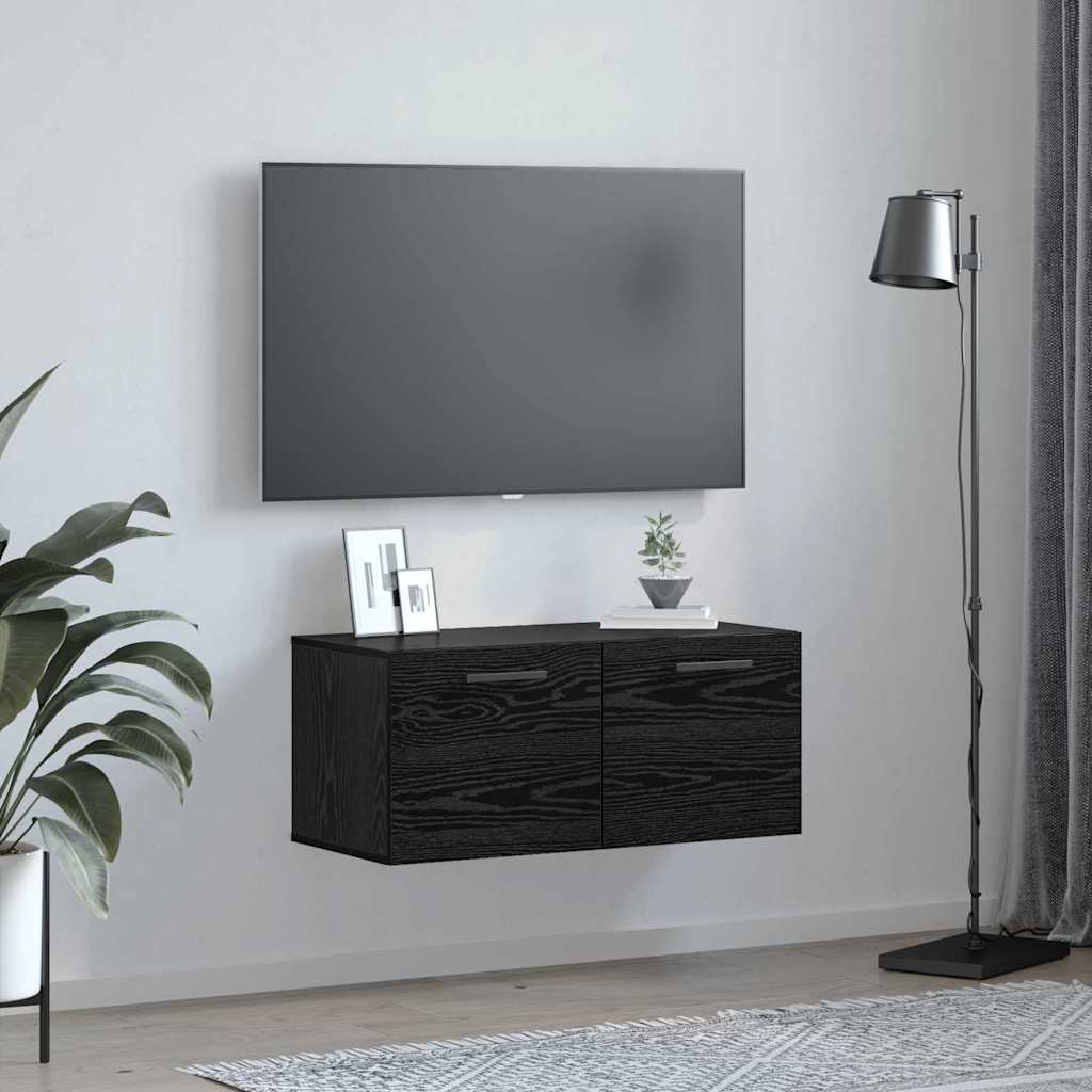 Wandschrank Schwarze Eiche 80 x 36.5 x 35 cm Holzwerkstoff