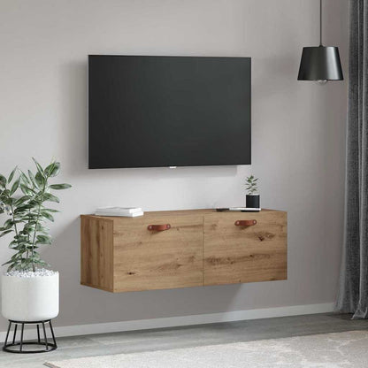Wandschrank Eiche handwerklich 100 x 36.5 x 35 cm Holzwerkstoff