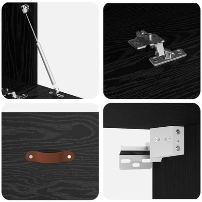 Wandschrank Schwarze Eiche 100 x 36.5 x 35 cm Holzwerkstoff