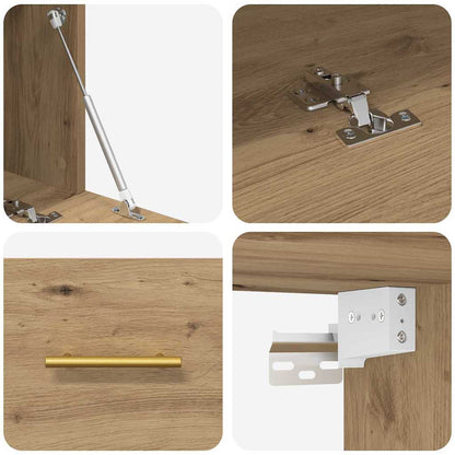 Wandschrank Eiche handwerklich 100 x 36.5 x 35 cm Holzwerkstoff