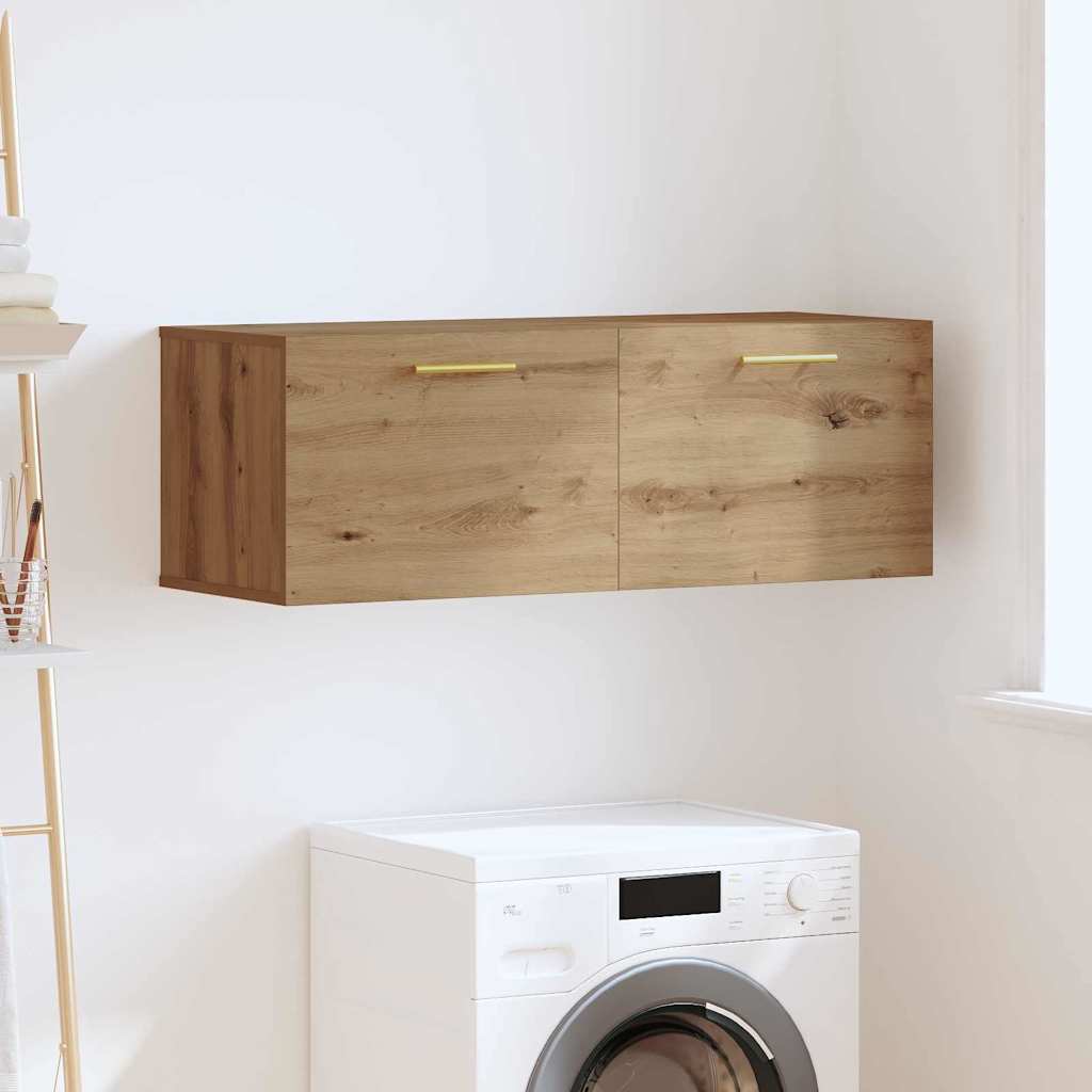 Wandschrank Eiche handwerklich 100 x 36.5 x 35 cm Holzwerkstoff