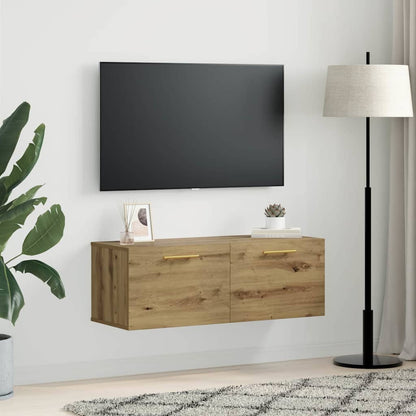 Wandschrank Eiche handwerklich 100 x 36.5 x 35 cm Holzwerkstoff