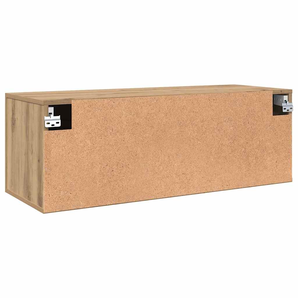 Wandschrank Eiche handwerklich 100 x 36.5 x 35 cm Holzwerkstoff