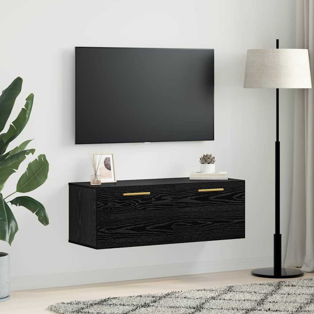 Wandschrank Schwarze Eiche 100 x 36.5 x 35 cm Holzwerkstoff