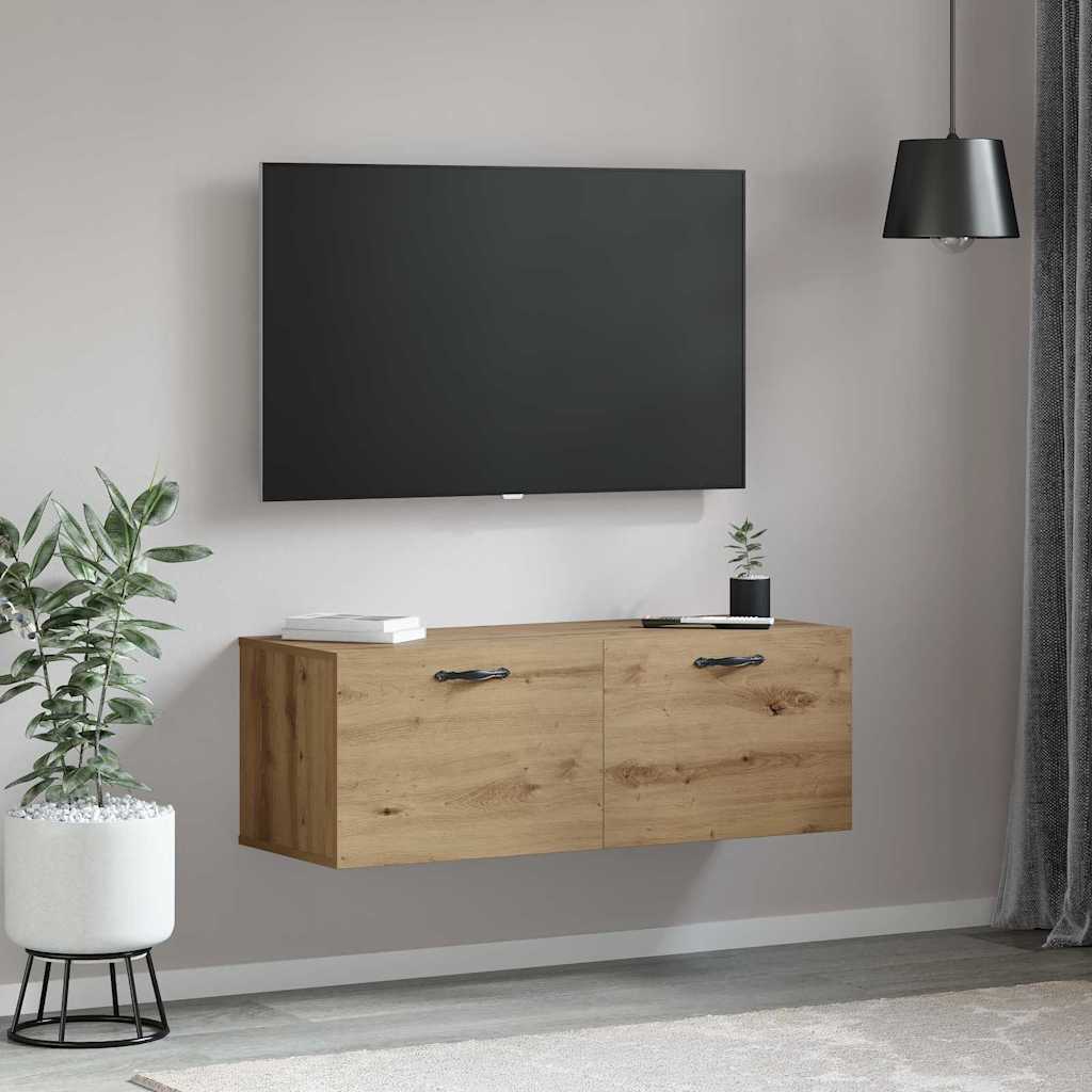 Wandschrank Eiche handwerklich 100 x 36.5 x 35 cm Holzwerkstoff