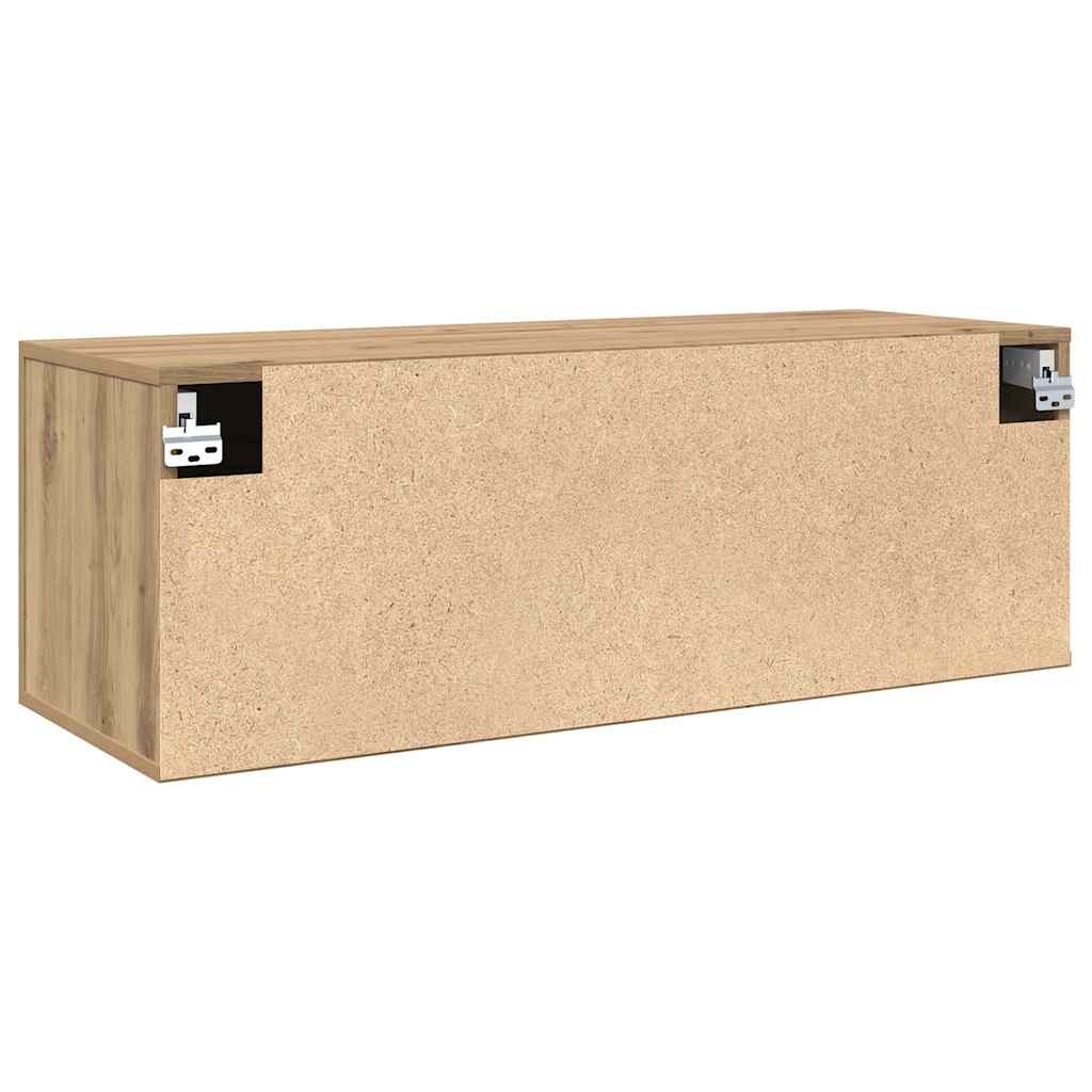 Wandschrank Eiche handwerklich 100 x 36.5 x 35 cm Holzwerkstoff