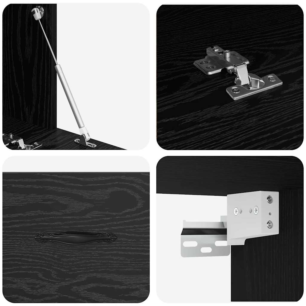 Wandschrank Schwarze Eiche 100 x 36.5 x 35 cm Holzwerkstoff