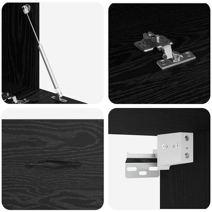Wandschrank Schwarze Eiche 100 x 36.5 x 35 cm Holzwerkstoff