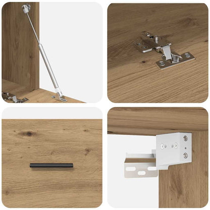 Wandschrank Eiche handwerklich 100 x 36.5 x 35 cm Holzwerkstoff