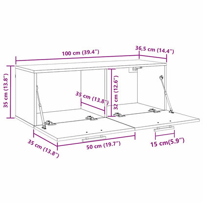 Wandschrank Altholz 100 x 36.5 x 35 cm Holzwerkstoff
