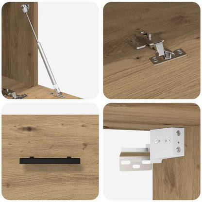 Wandschrank Eiche handwerklich 100 x 36.5 x 35 cm Holzwerkstoff