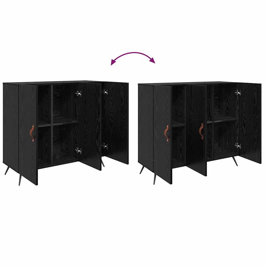 Sideboard Schwarz 90 x 34 x 80 cm Holzwerkstoff