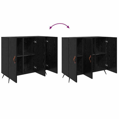 Sideboard Schwarz 90 x 34 x 80 cm Holzwerkstoff