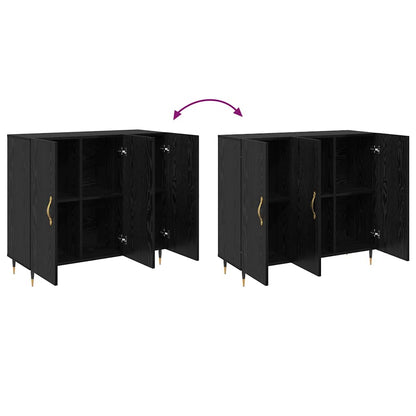 Sideboard Schwarz 90 x 34 x 80 cm Holzwerkstoff